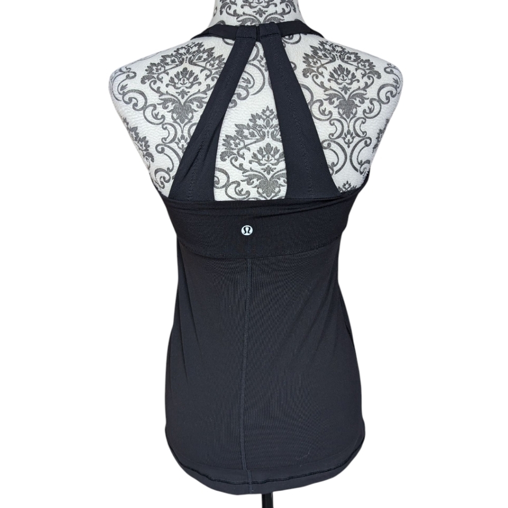 Lululemon Scoop Me Up Tank Women 6 Black Stretchy Workout - Picture 4 of 8